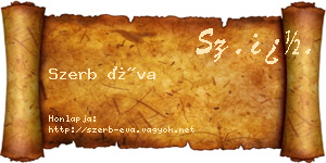 Szerb Éva névjegykártya
