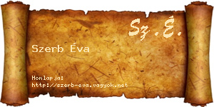Szerb Éva névjegykártya
